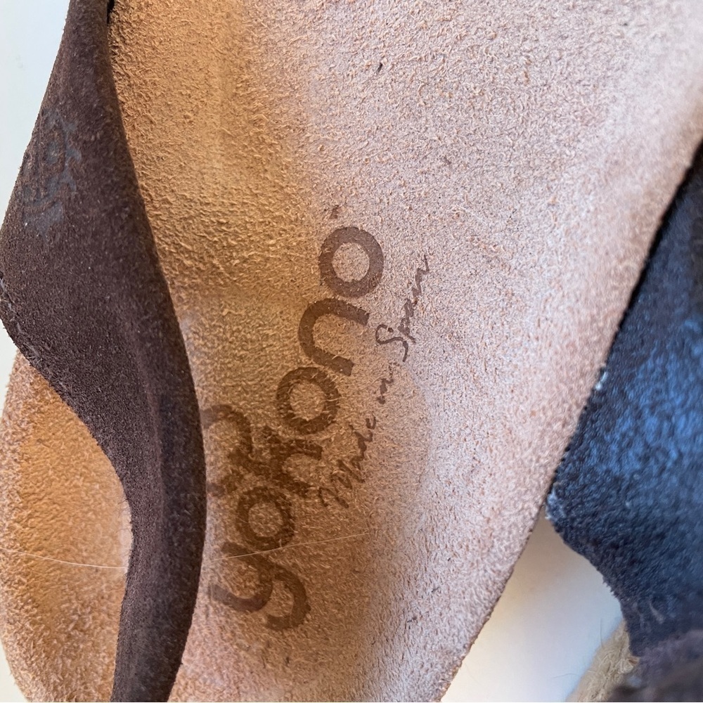 Yokono NWOT Keipard Calfhair leather sandals espadrilles leather insole 7.5 - Picture 3 of 8